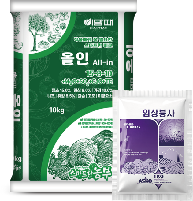이맘때올인 복합비료 완효성비료 밑거름 텃밭거름 입상붕사, 10kg, 1개