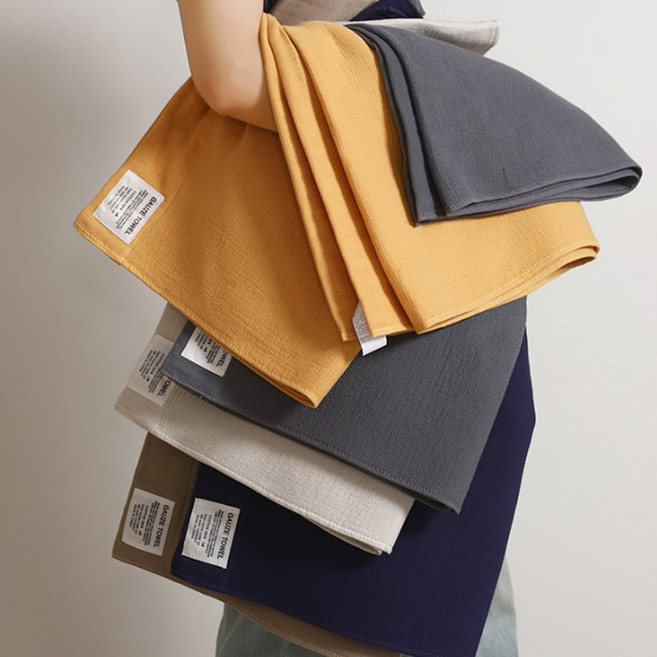 아기 순면 목욕 타월 순면100% 대형 먼지적은 가족 타월 70x140cm, 1개, 옐로우