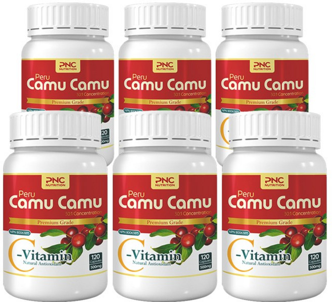 6병 PNC 카무카무 캡슐 120 비타민c, 6개, 120정