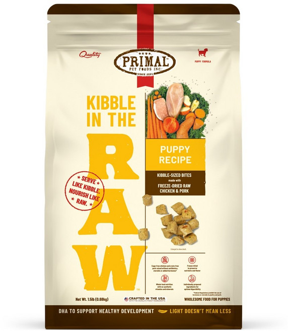 프라이멀 동결건조 키블 인 더 로우 퍼피 680g, 1개