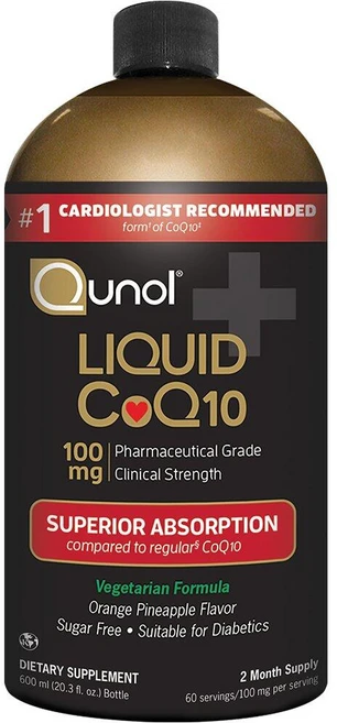 Qunol 큐놀 리퀴드 코큐텐 100mg 오렌지 파인애플맛 액상 600ml 134314, 1개 - 쿠팡