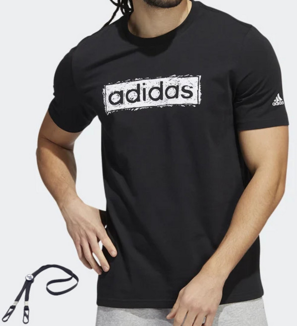아디다스 SKCH 면 반팔티 블랙 + PG스트랩줄