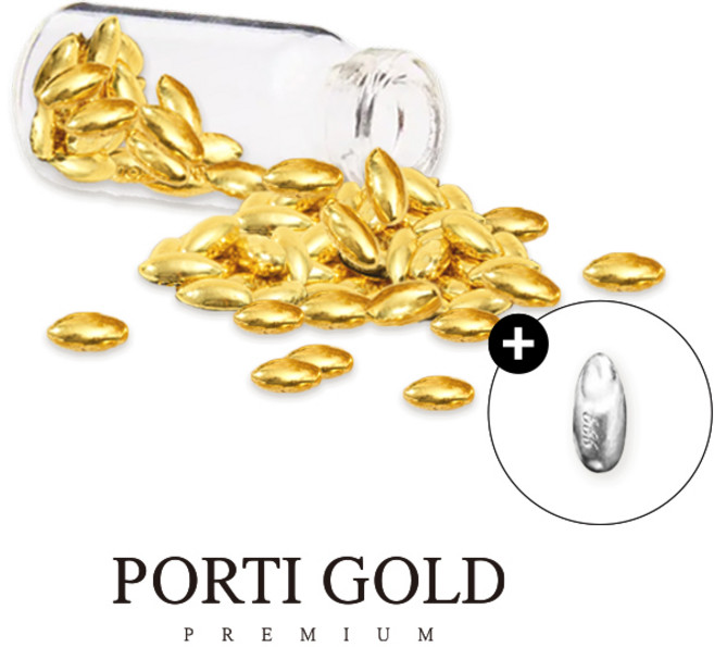 [뽀르띠] 순금 24K 황금쌀 0.5g +(은쌀 0.5g 증정) 골드바