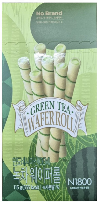 노브랜드 녹차웨이퍼롤 115g, 2개