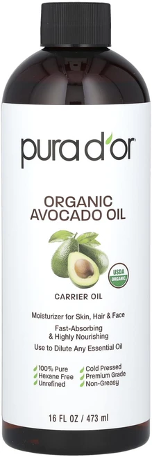Pura D'or 유기농 아보카도 오일 473ml(16fl oz), PuraDor유기농아보카도오일473ml16floz, 1개, 473ml - 쿠팡