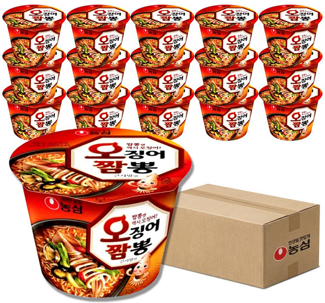 농심 오징어짬뽕 컵 115g, 16개