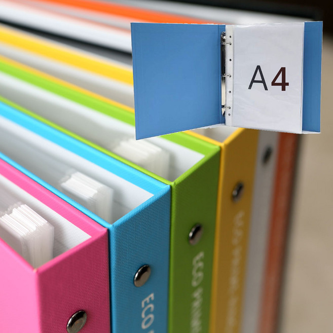 친환경재질 에코프라임 3공 O링 클리어화일 A4 20매, 5개, 흑색