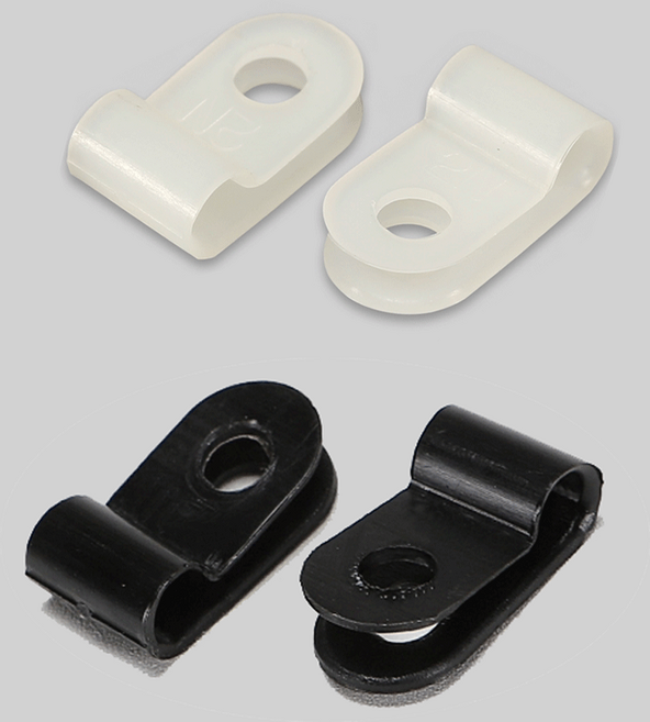 PVC 새들 2N 100개입 케이블 크램프 전선고정 플라스틱 새들, 화이트, 100개