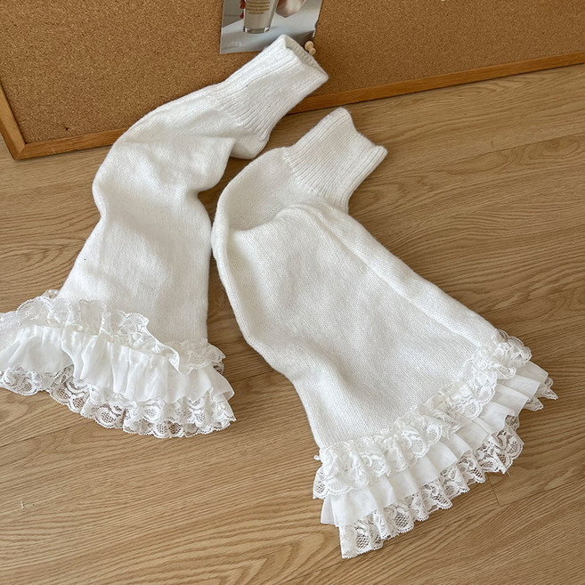 蕾絲花邊y2k襪子洛麗塔可愛少女襪軟妹襪套秋冬女襪夏季薄款踩腳