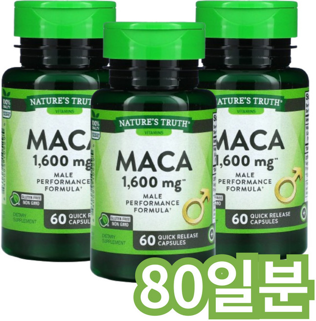 네이쳐스 트루스 마카 1600mg, 6통, 60정, 60정
