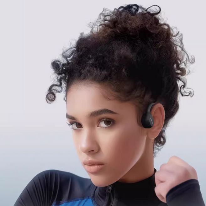 SUUY 골전도 블루투스 이어폰 케이스, 블랙, 1