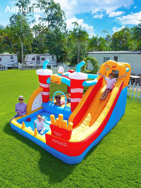 더류현 에어매트놀이터 Airmyfun 실내용 야외용 대형 에어플레이 놀이방 에어미끄럼틀, 1개, 82003 농구 슬라이드