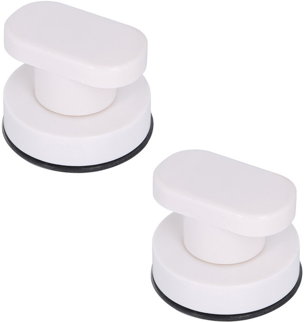 러너즈 강력진공 흡착식 도어 미닫이 싱글 손잡이 화이트, 2개