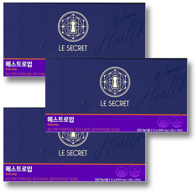 [르시크릿] 에스트로업 갱년기 영양제, 30회분, 3박스