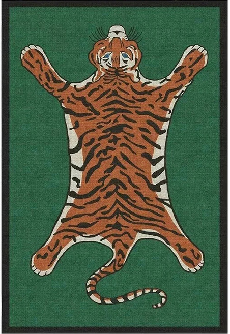 모로코 영감을 받은 호랑이 거실 카펫 에스닉 러그 세탁 가능 미끄럼 방지 스타일리시 홈 데코 대형 바닥 매트, 40 x60cm, 3