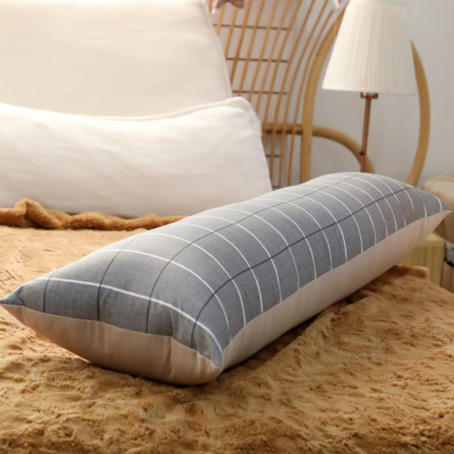 리빙하우스/무료배송/(솜포함)/순면 100/롱 쿠션/바디필로우/긴베개/안고자는베개, 모카그레이