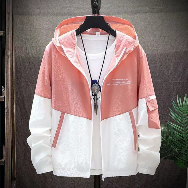 지고다그 여름 남녀 공용 아이스 실크 방습 자켓 오버핏 얇은 외투 ZXC40129