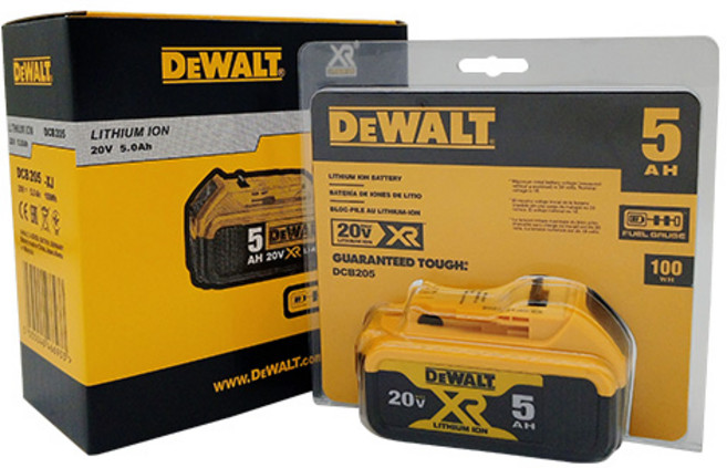 디월트 정품 리튬이온 배터리 20V 5.0Ah PET패키지, 1개