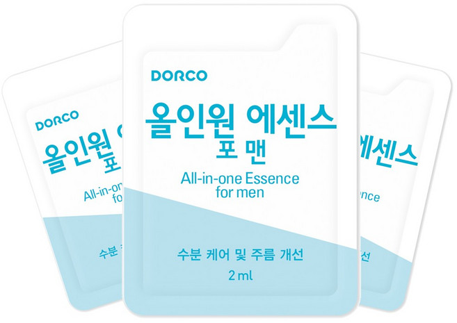 도루코 올인원 에센스 포맨 2ml x100개 스킨 로션 에센스 파우치 일회용 여행용 남자화장품 남자 올인원 로션 호텔 모텔 객실비치용품, 100개