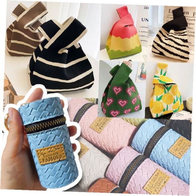 니트 소재 미니 파우치 가방 키링 키홀더 액세서리 지갑 카드 동전 수납