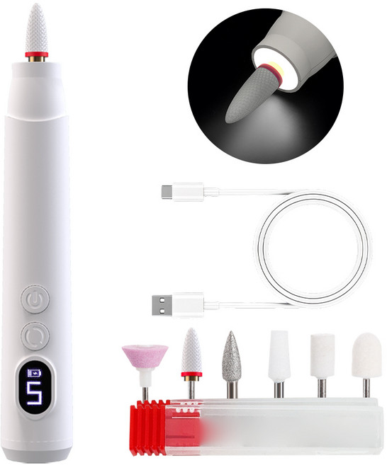 SaeByul 무선 젤 네일 드릴 전동 네일 관리기 셀프용 젤네일제거기, 1개, 화이트