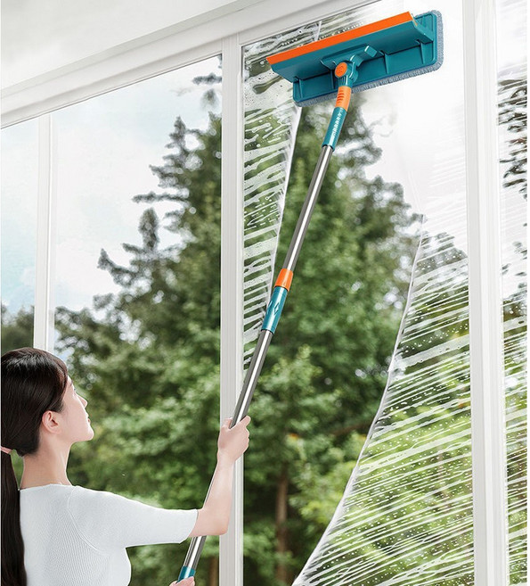 청소 양면 3단 유리창닦이 회전 먼지 화이트, 1개