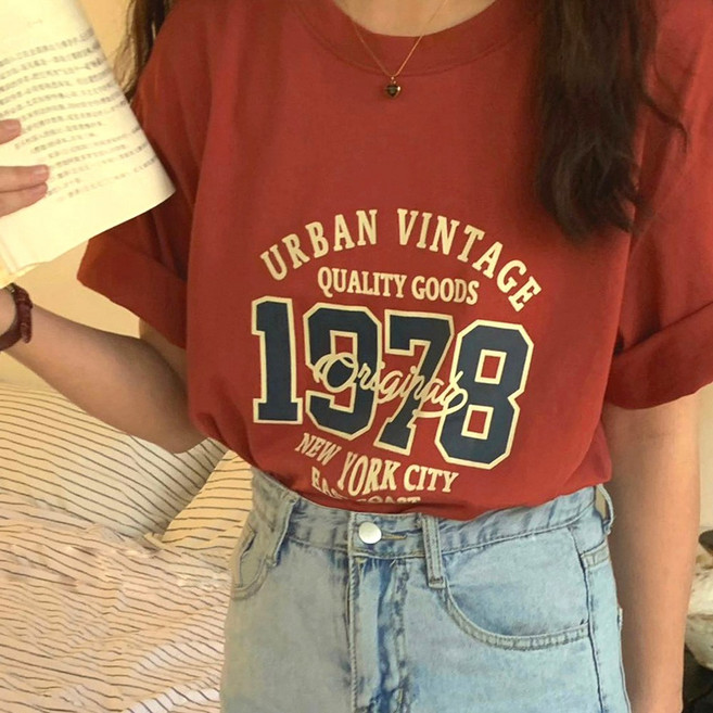 네모엔룩 여성용 캐릭터반팔 베이직 기본핏 티셔츠