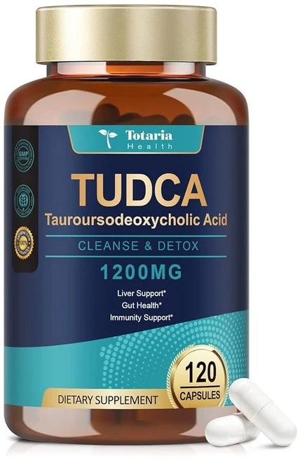 Totaria TUDCA 담즙염 1200mg (타우루소데옥시콜산) 120캡슐 초강력 순수 TUDCA 간 보충제 간 및 담낭 정화 및 회복 비건, 120개 (1팩), 1개, 120정 - 쿠팡