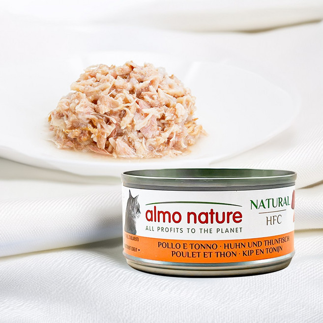 알모네이쳐 HFC 내츄럴 캣(7종) 70g x 12개/고양이습식사료, 닭+참치, 12개