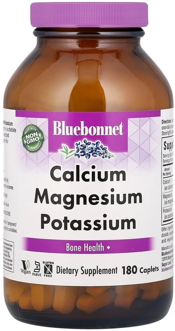 [해외] [Bluebonnet Calcium Magnesium Plus Potassium] 블루보넷 칼슘 마그네슘 칼륨 복합제 180정, 1개 - 쿠팡