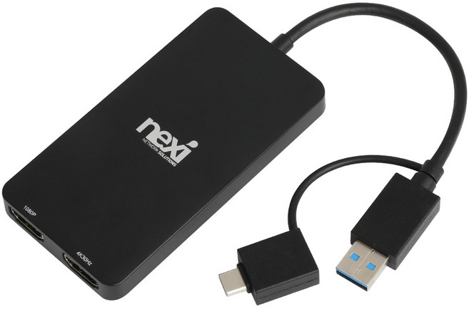 넥시 NX-U3130-2HD 듀얼 HDMI 컨버터 USB3.0 및 C타입 연결 / NX1316, 1개