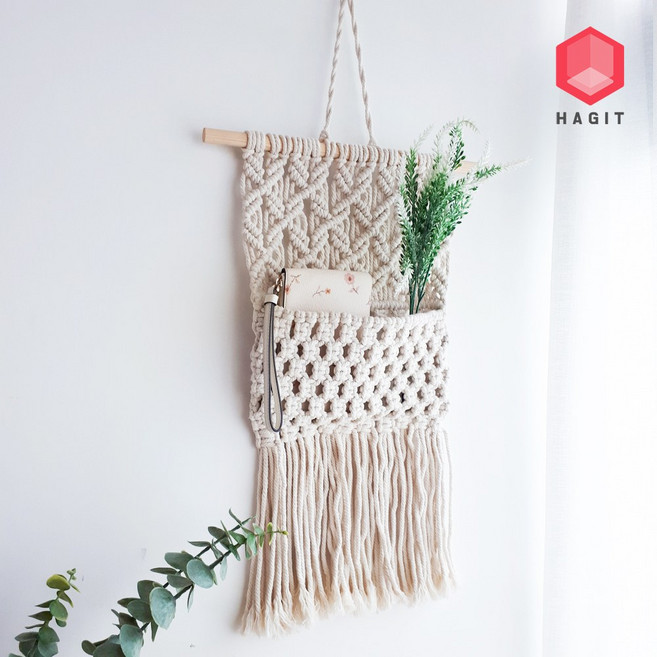 하지트 마크라메 월행잉 드림캐쳐 벽장식소품, .포켓 와플랙