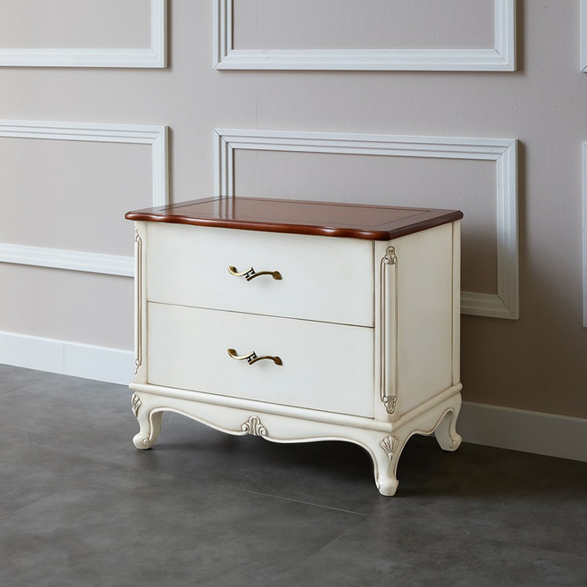 피어젠가구 토마스 프렌치 엔틱 협탁 화이트, 1개
