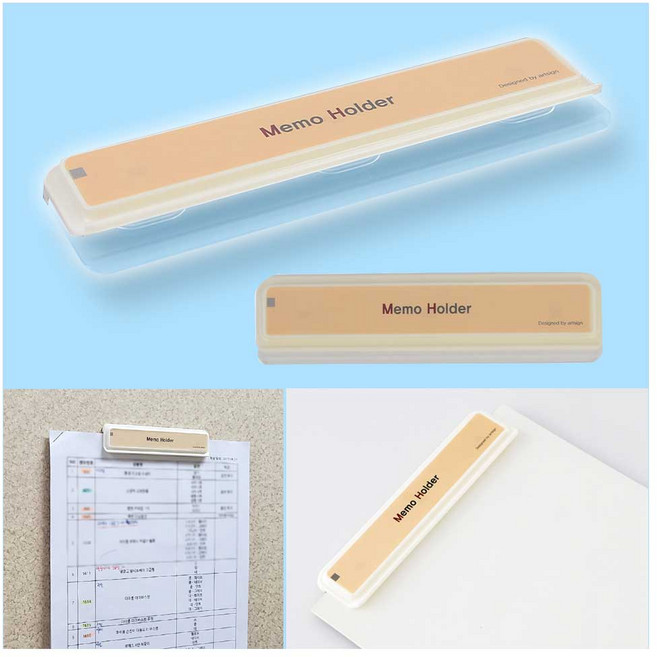 메모클립 부착형 메모홀더 110mm 부착용꽂이판 페이퍼홀더 서류걸이 1p, 1개, 파스텔 핑크