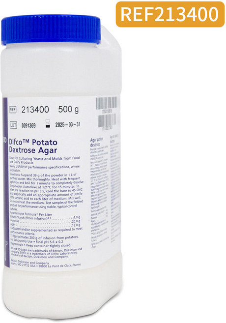 진균 곰팡이 배양배지 [Difco-USA] Sorbit PDA(Potato Dextrose Agar) 500g BF-357