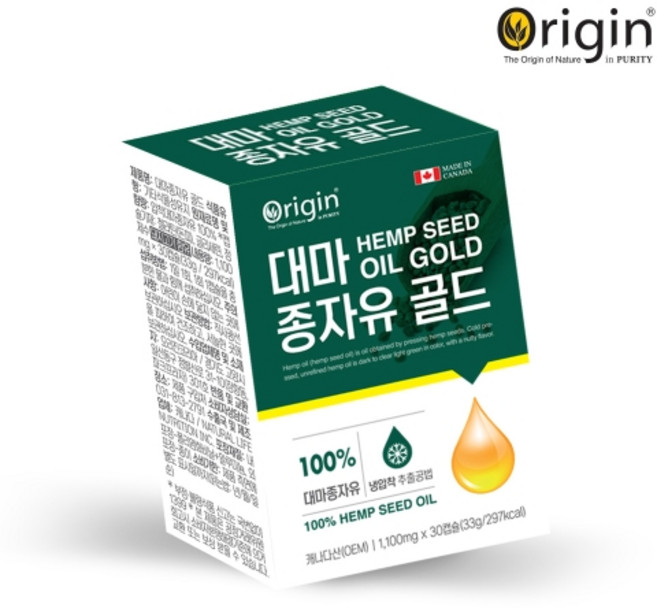 [다온그로스] 오리진 대마종자유 골드 1100mg x 30캡슐, 3개, 30정