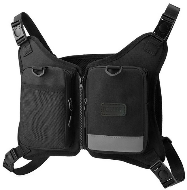 디숏 오토바이 배달조끼 배달대행 퀵 반사 라이더 야광 작업복, 블랙