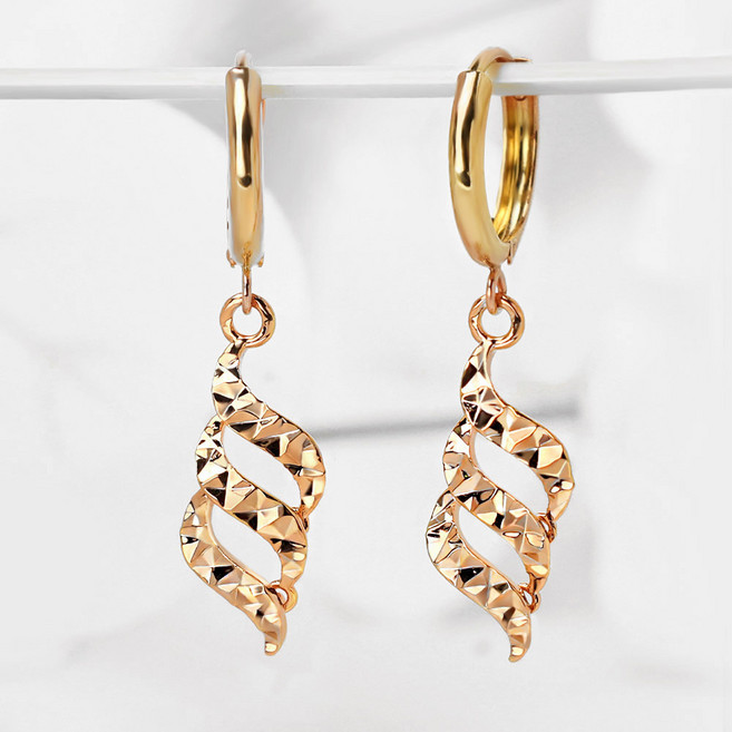 주리에떼 14K 18K 여성 데일리 컷팅 오프라 원터치 귀걸이