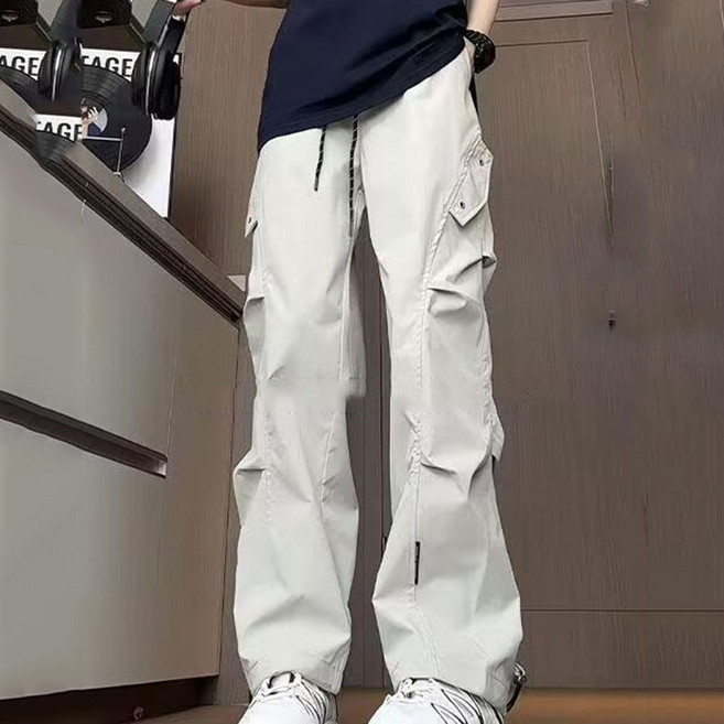 FANSYLI 여성 빅사이즈 아웃도어 등산바지 봄가을 슬림 카고 바지 바람막이 방수 트레이닝 바지 슬랙스 일자 캐주얼 바지 W2601J23