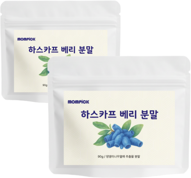 맘픽 하스카프 베리 분말 100% 대용량 안토시아닌 c3g, 2개, 90g
