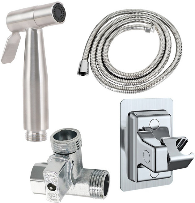 철물팩토리 욕실 스프레이건 4종 풀 세트, 실버, 1세트