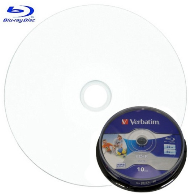 [버바팀] 블루레이 BD-R 프린터블 6배속 25GB [케익통/10매], 1개