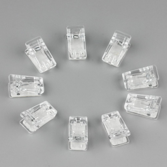 [올라아이템즈]양면접착 단면접착 미니 투명 집게 DIY 10개입, 1세트, 투명단면접착10개