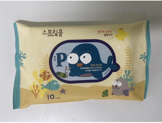스프링클 비데 푸티슈 휴대용, 70g, 10매, 4개