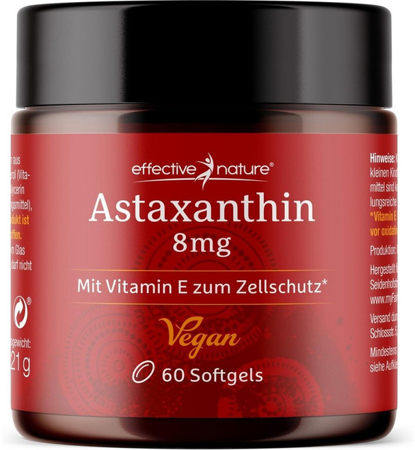 이펙티브네이처 아스타잔틴 8mg 비건 60캡슐, 1개, 60정