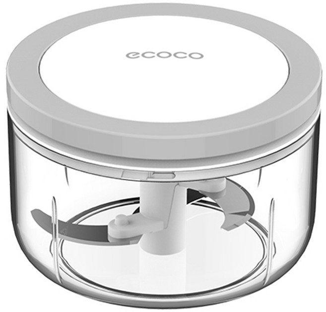 【ECOCO】意可可 多功能食物料理器 拉蒜器 絞肉器 輔食料理 切菜機, E1920中號-灰色, 1個