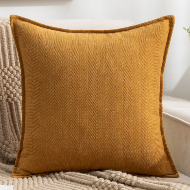 서플라이랩 솔리드 헤링본 쇼파쿠션 국산솜 포함, 옵션2. 골든카키