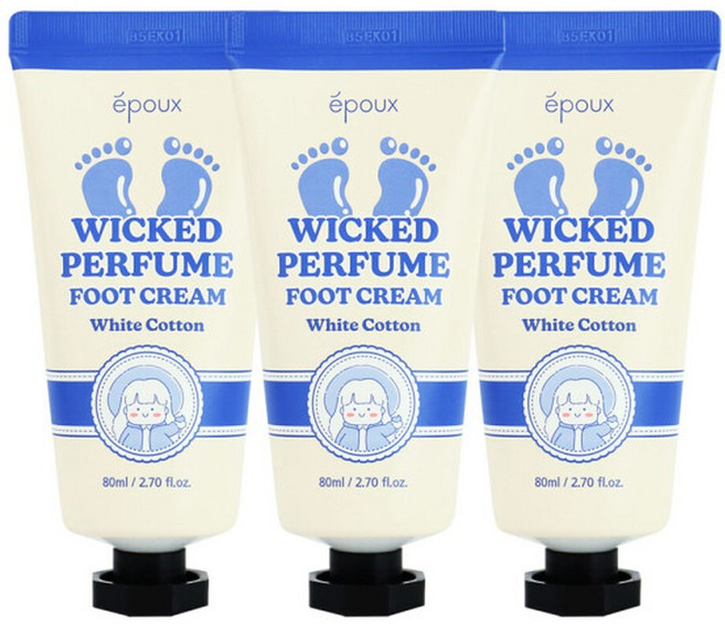 (3개)에뿌 향기마녀 풋크림 화이트코튼 80ml /발크림 시어버터 고보습, 3개에뿌 향기마녀 풋크림 화이트코튼 80ml /발크림, 3개