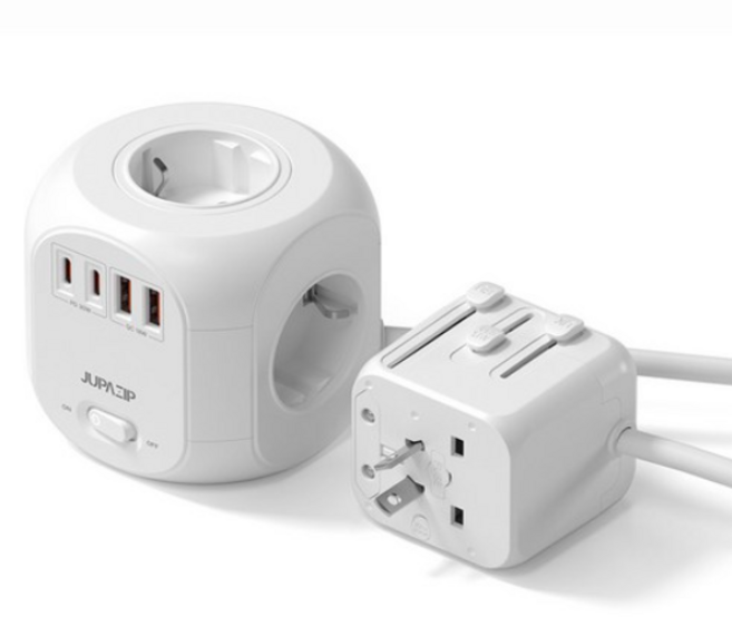 주파집 여행용 멀티탭 어댑터 AD500CP + 하드 케이스, 1개