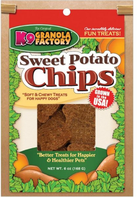 K9 Granola Factory 과자 칩 그래놀라 바나나 강아지 간식, 고구마, 6 온스 (1팩), 168g, 1개